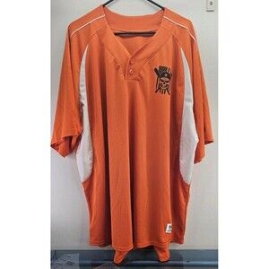 High5Five  Men's Baseball Jersey , Orange/White Shirt 3XL With Skull Left Chest